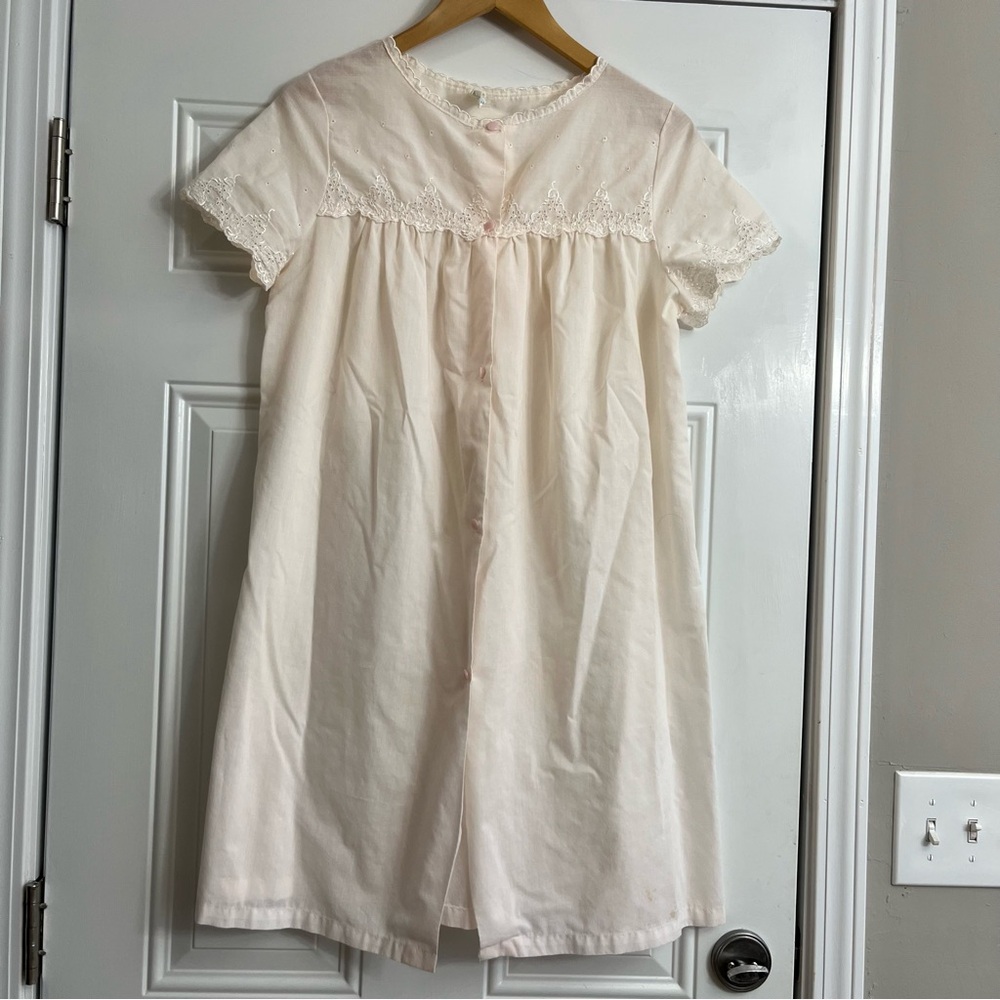 Vintage Stern-Maid Pink Union Made Cotton Gown/Duster Size Small